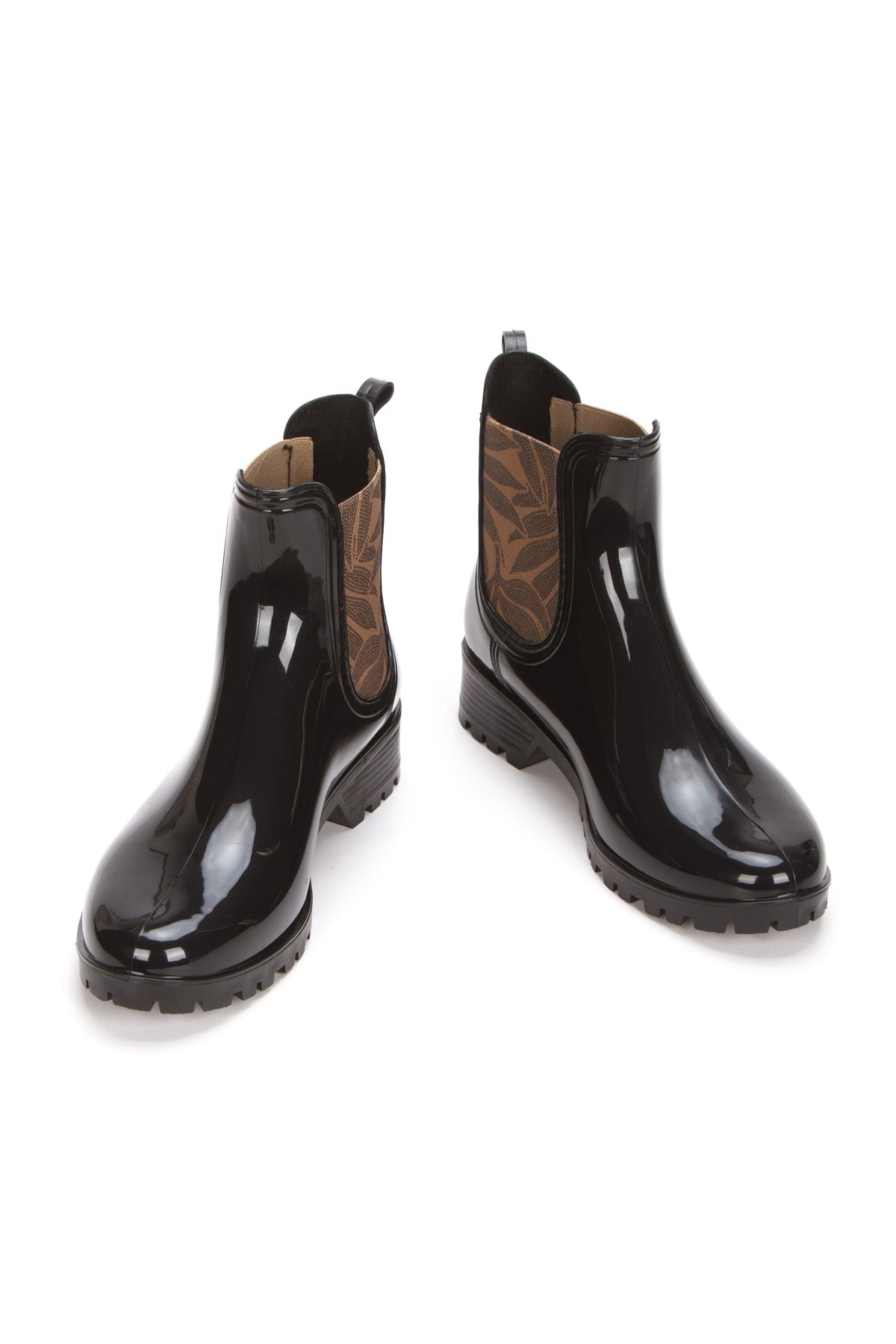 Ducie london beige flower bayan yağmur botu