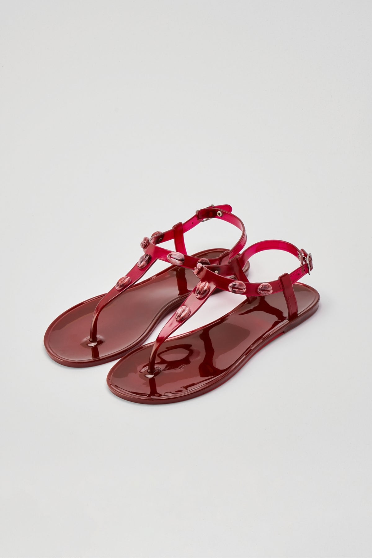 Nerites Deniz Kabuklu Vişne Parmak Arası Jel Yazlık - Günlük Sandalet