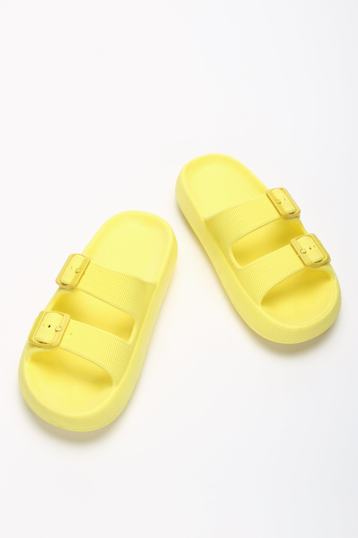 Lily açık sarı çift toka eva terlik