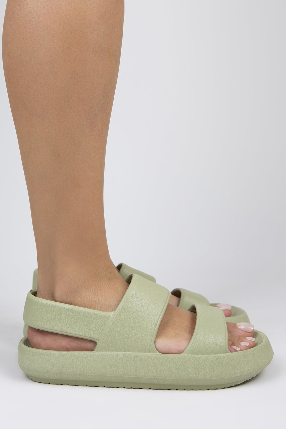 Masai Yeşil Çift Bant Eva Plaj Günlük Yazlık Sandalet Terlik