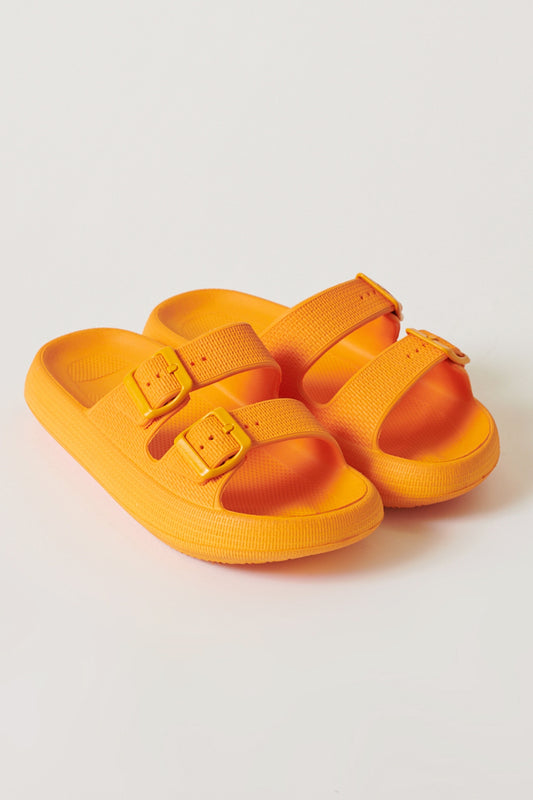 Lily Turuncu Çift Bant Eva Platform Günlük Yazlık Plaj Terliği