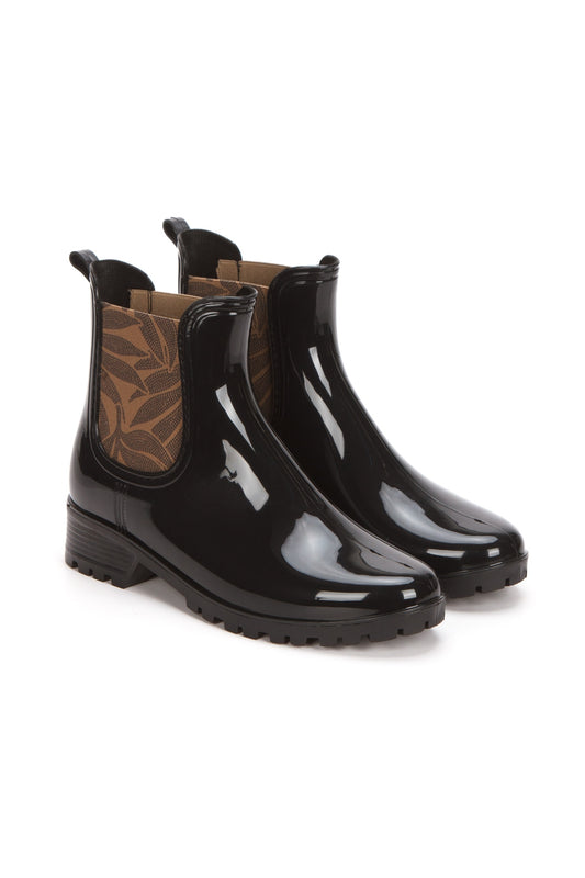 Ducie london beige flower bayan yağmur botu