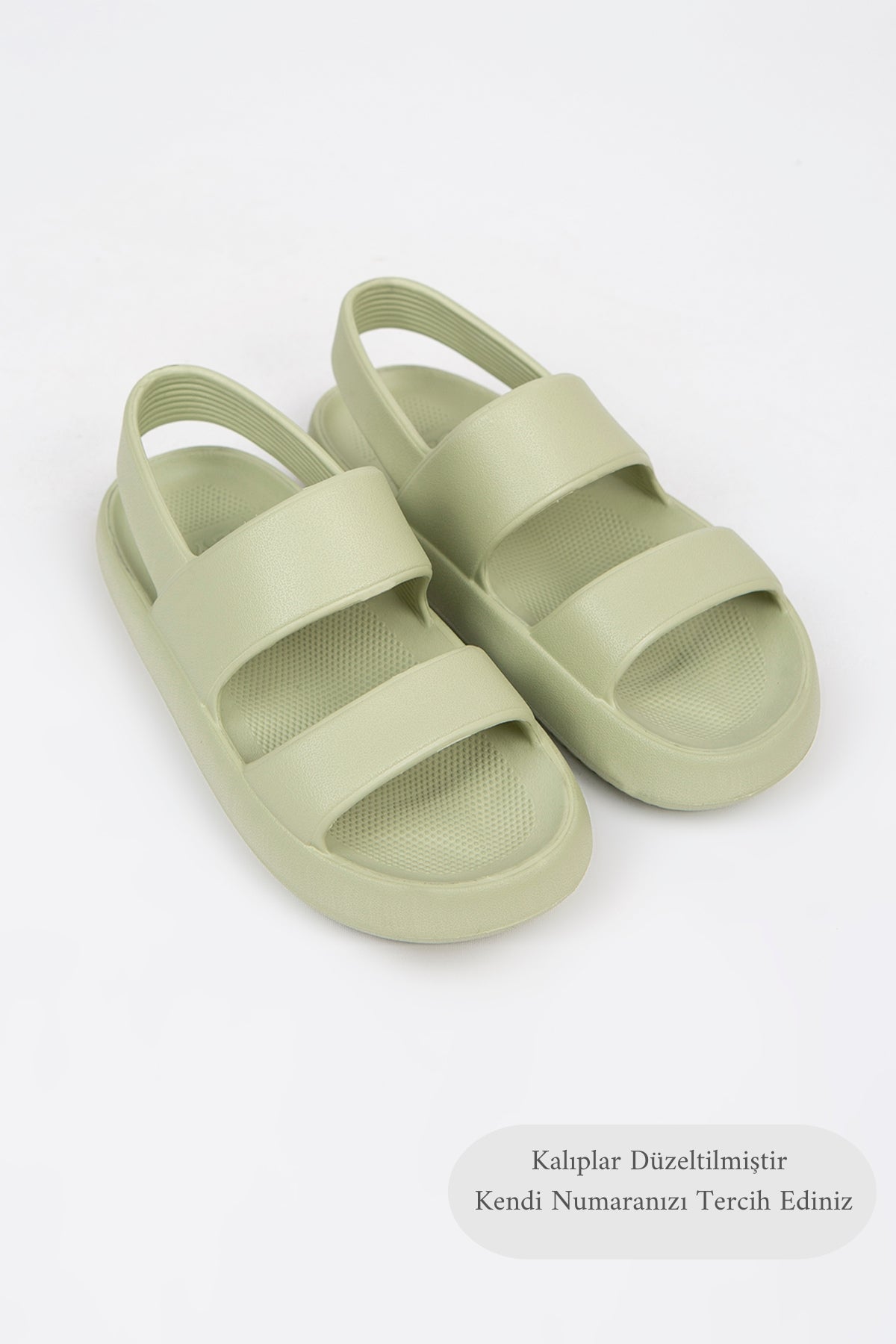 Masai Yeşil Çift Bant Eva Plaj Günlük Yazlık Sandalet Terlik